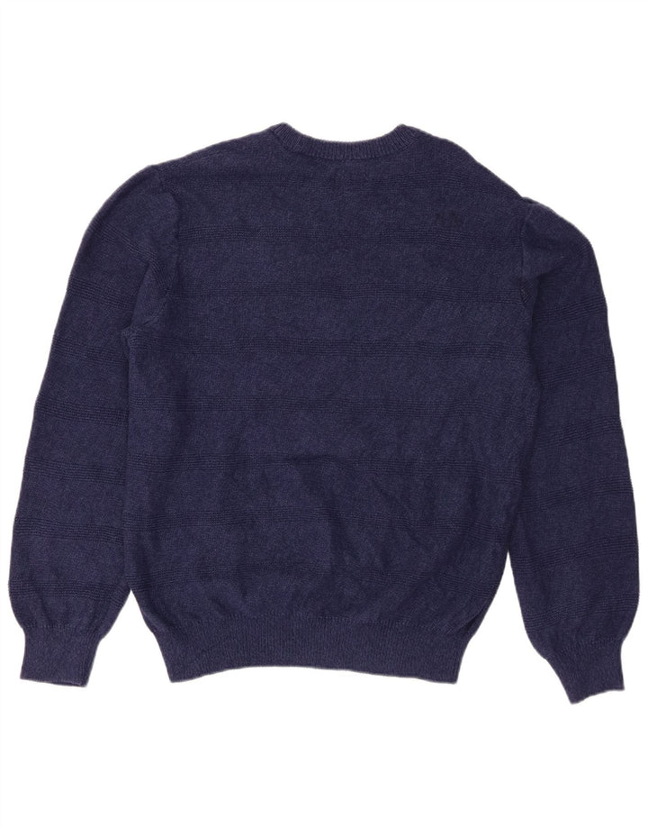 Chaps Uomo Maglione con scollo a barca Maglione a righe blu navy medio