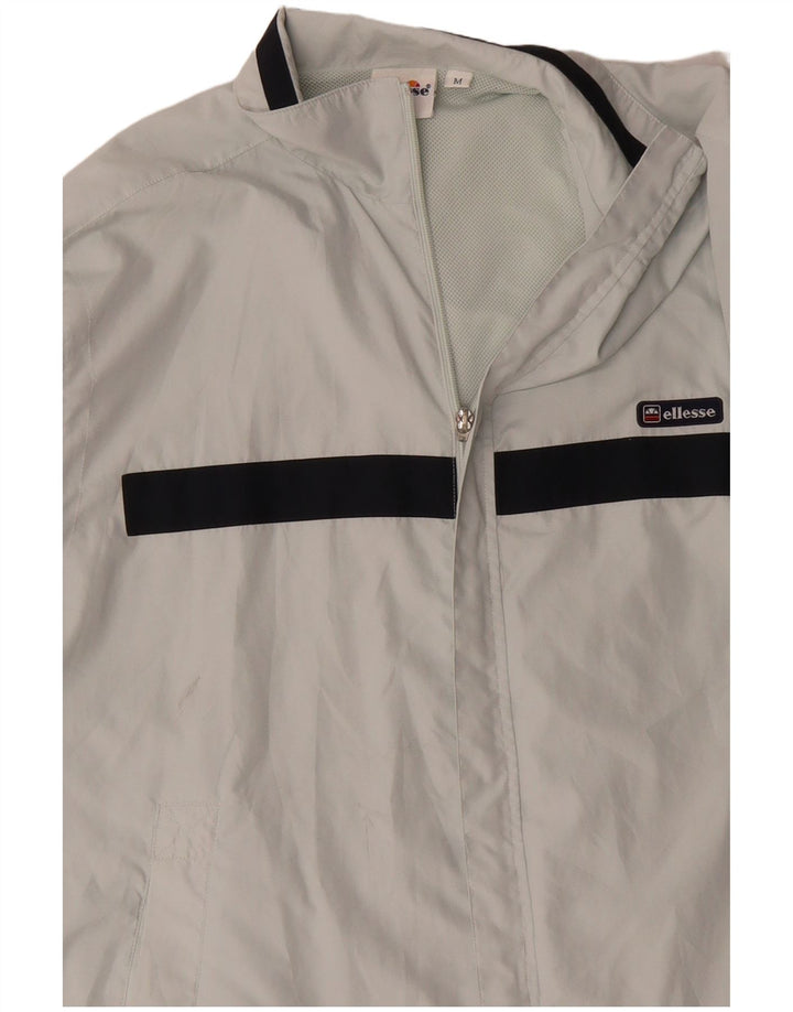 ELLESSE Mens Bomber Jacket UK 38 Medium Grey Colourblock Polyester