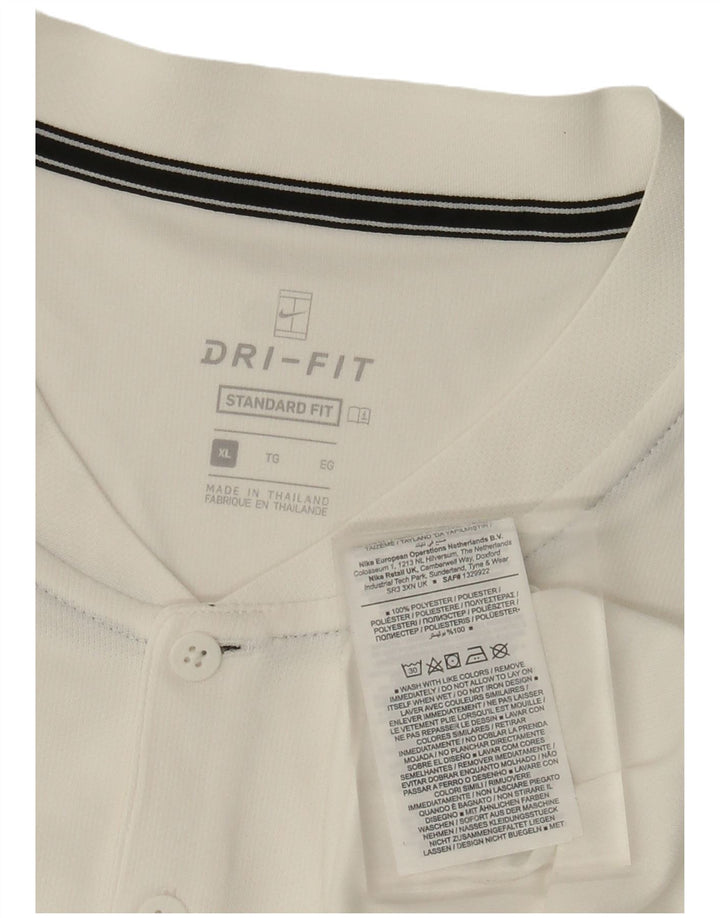T-shirt NIKE da uomo Dri Fit vestibilità standard Top XL poliestere bianco
