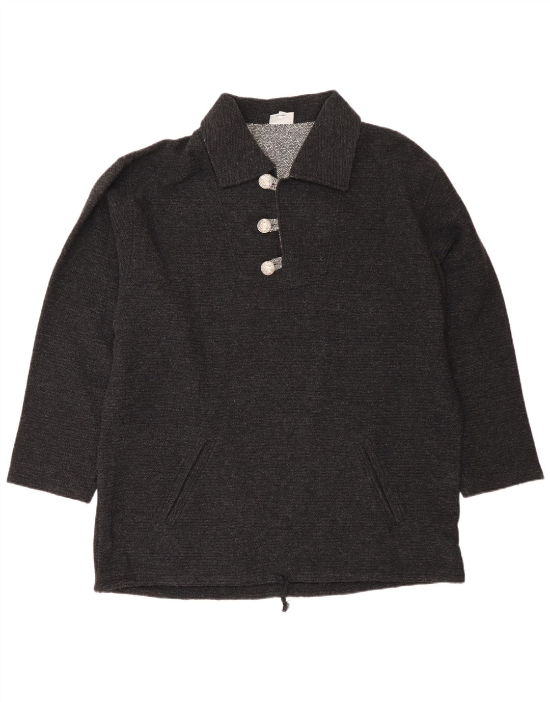 Maglione country da uomo con collo alto IT 50 lana grigio medio