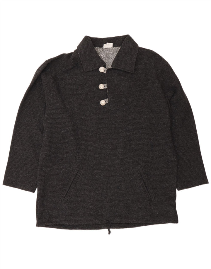 Maglione country da uomo con collo alto IT 50 lana grigio medio