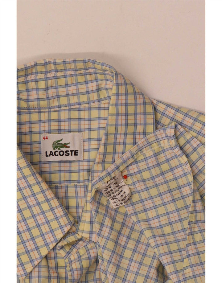 Camicia da uomo Lacoste taglia 44 XL in cotone a quadri gialli
