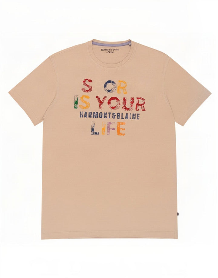 T-shirt grafica da uomo Harmont & Blaine in cotone bianco medio