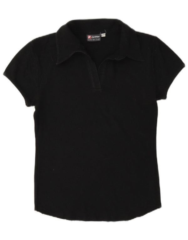 Polo da donna Lotto UK 10 piccola in cotone nero