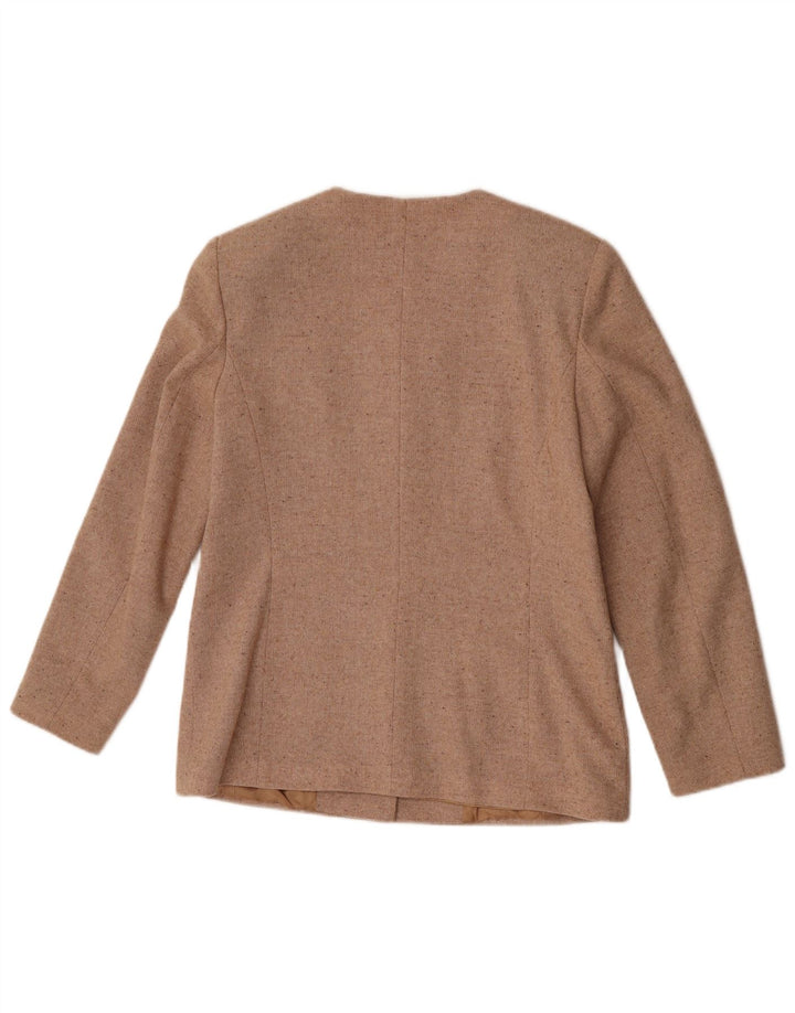 Giacca blazer vintage da donna a 4 bottoni IT 46 grande beige screziato