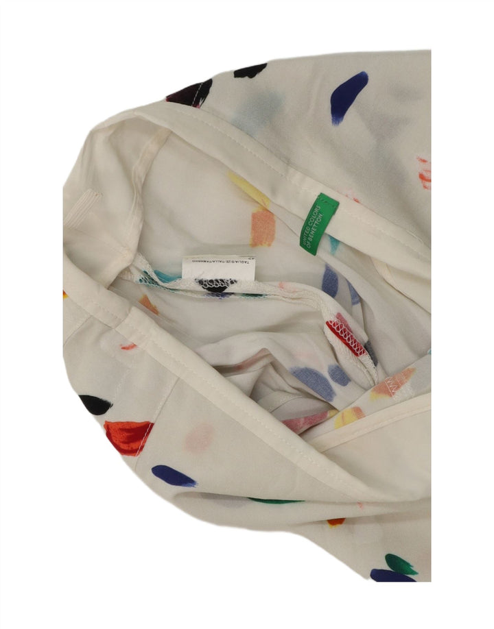 Gonna svasata trasparente da donna Benetton IT 42 media W28 bianca maculata