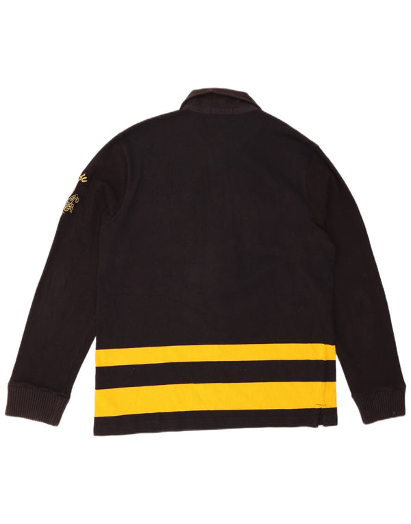 POLO RALPH LAUREN Polo da rugby da uomo a maniche lunghe a righe grandi nere