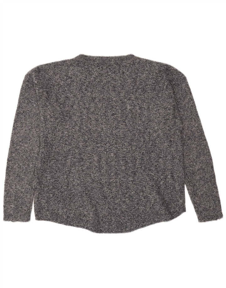 Maglione maglione girocollo da donna Fat Face UK 12 Cotone grigio medio