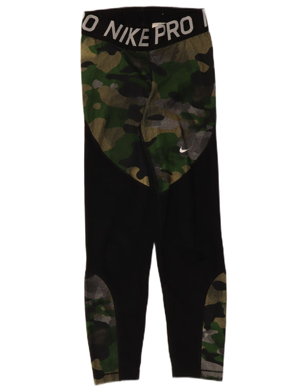Leggings grafici da donna Nike UK 4 XS poliestere mimetico nero