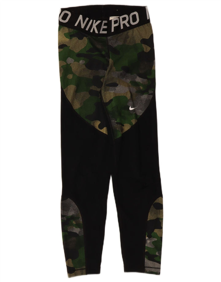 Leggings grafici da donna Nike UK 4 XS poliestere mimetico nero