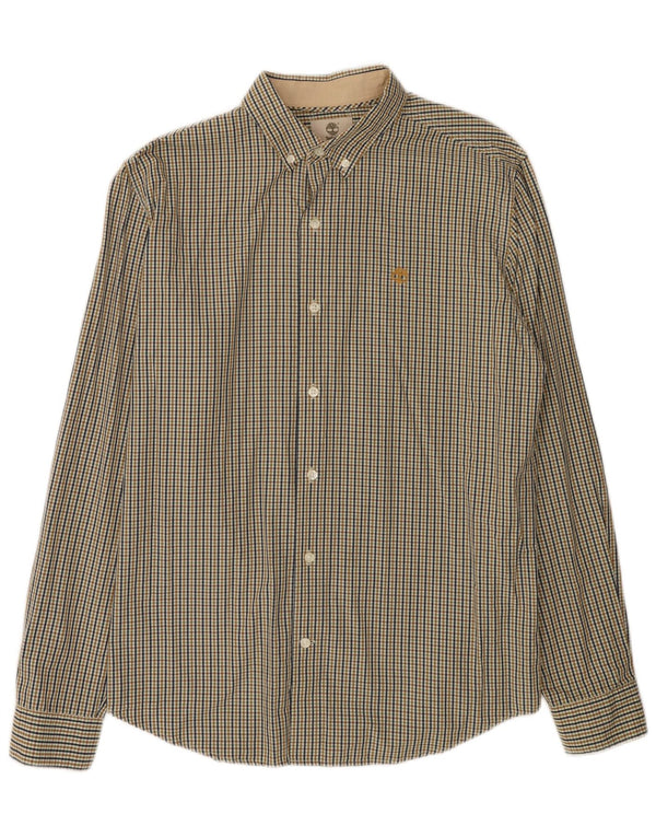 TIMBERLAND Camicia slim fit da uomo in cotone a quadri marroni grandi