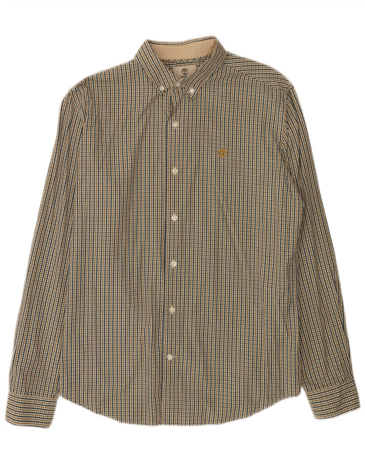 TIMBERLAND Camicia slim fit da uomo in cotone a quadri marroni grandi