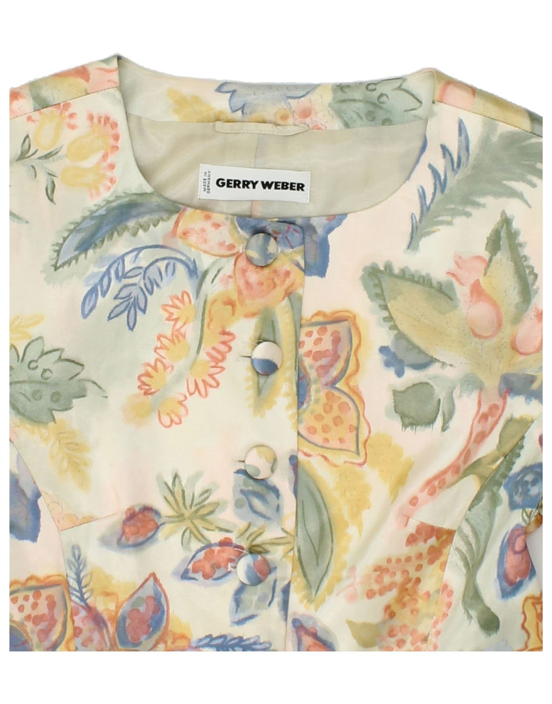 GERRY WEBER Womens 6 Button Short Sleeve Blazer Jacket EU 38 Medium Beige Vintage Gerry Weber and Second-Hand Gerry Weber from Messina Hembry 