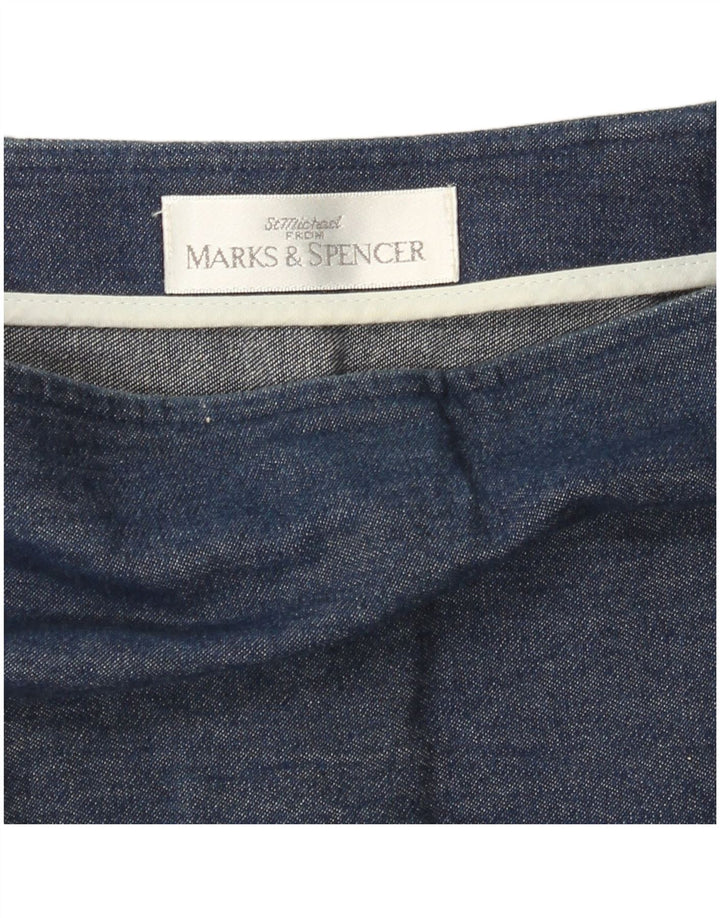 Gonna in denim da donna Marks & Spencer W28 medio blu navy floreale