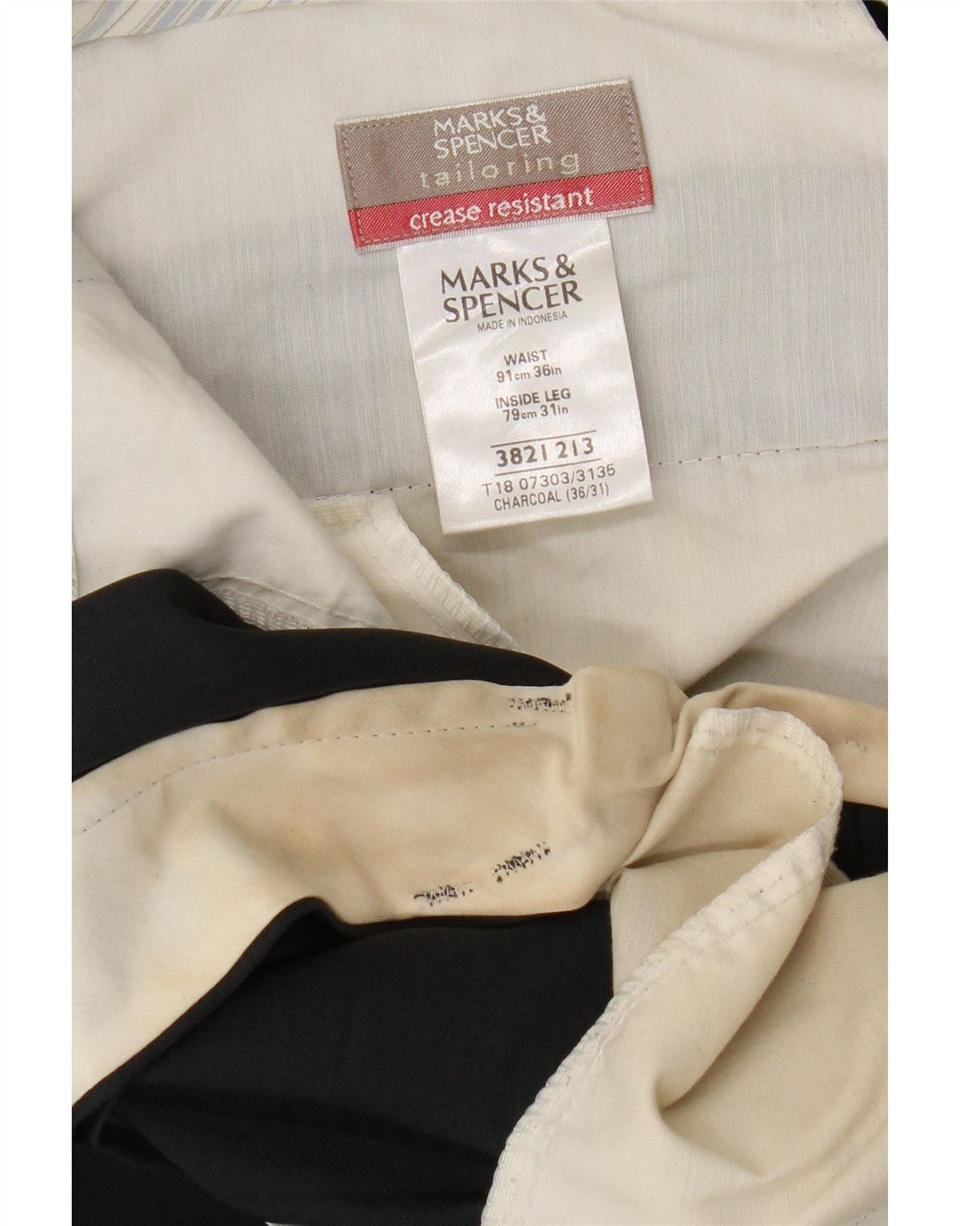 Pantaloni da abito dritti su misura da uomo Marks & Spencer W36 L31 grigi
