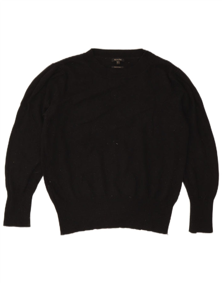 Maglione maglione girocollo da donna Massimo Dutti UK 14 medio nero