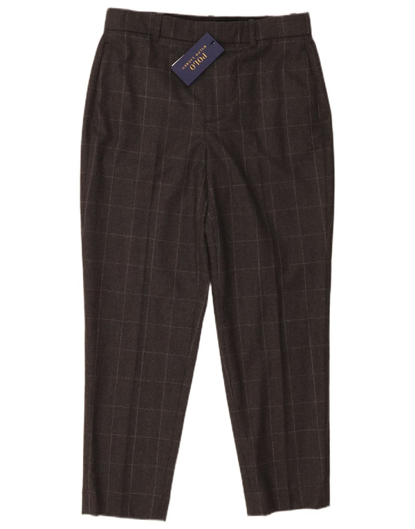 Pantaloni chino affusolati da donna Ralph Lauren US 4 Small W30 L26 a quadri grigi