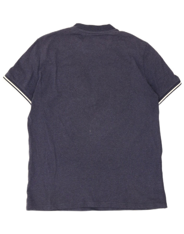 Maglietta Fred Perry da uomo con zip e collo, media, a righe blu navy