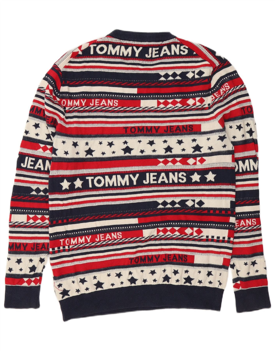 Maglione maglione girocollo da uomo Tommy Hilfiger a righe grandi multicolori