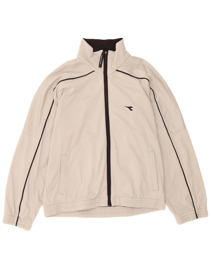 Giacca da tuta da uomo Diadora UK 40 Poliestere grigio medio