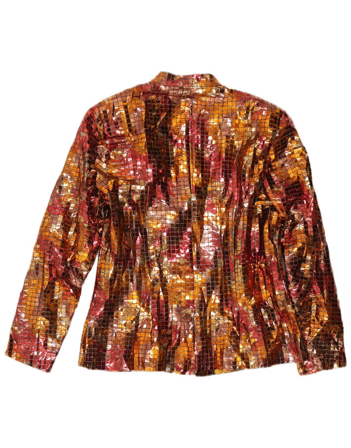 Giacca blazer vintage da donna a 3 bottoni UK 14 media multicolore