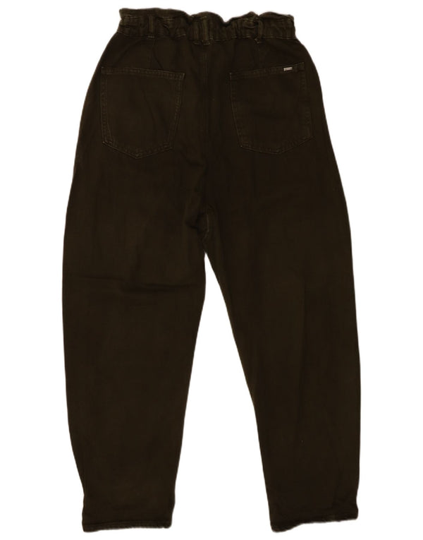 Jeans corti a vita alta da donna Zara, vestibilità ampia, taglia EU 40 media W30 L25 kaki