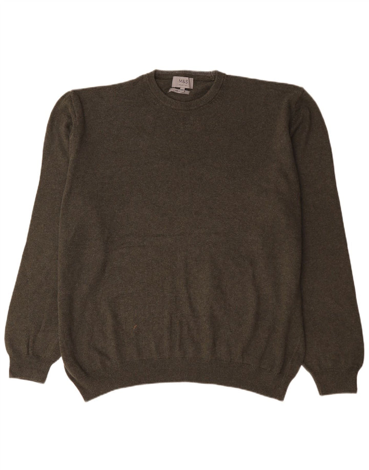 Maglione maglione girocollo da uomo Marks & Spencer 3XL cotone kaki
