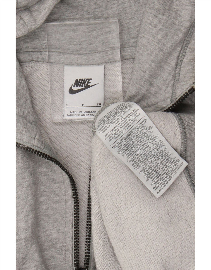 Maglione con cappuccio e zip da uomo NIKE piccolo in cotone chiazzato grigio