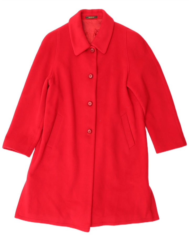 Soprabito vintage da donna IT 44 rosso medio in lana vergine