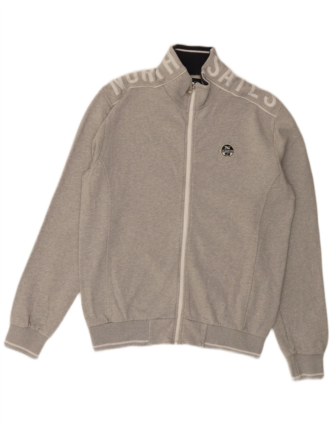 NORTH SAILS Giacca da tuta grafica da uomo grande in cotone grigio