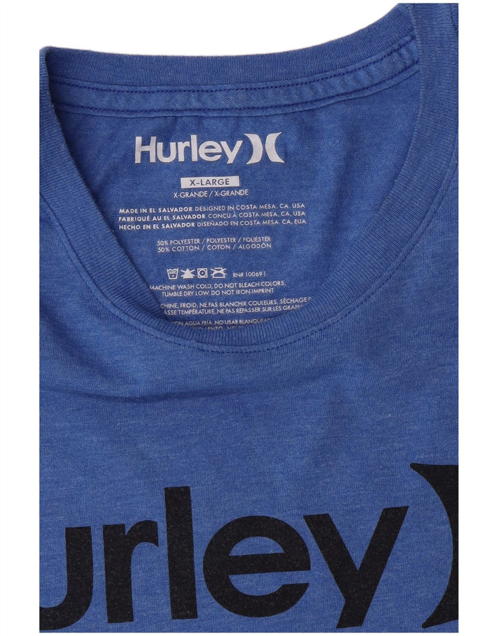 T-shirt grafica da uomo Hurley Top XL blu in poliestere