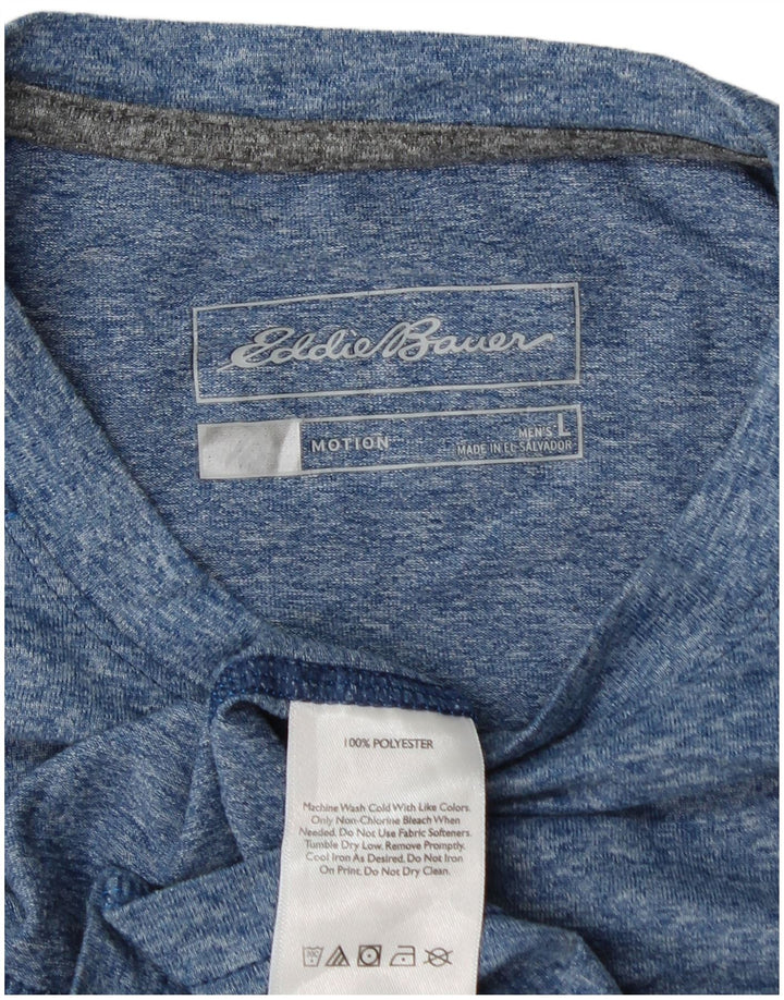 T-shirt da uomo EDDIE BAUER Top grande in poliestere chiazzato blu