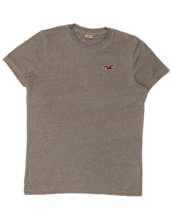 T-shirt da uomo Hollister Top Large in cotone chiazzato grigio