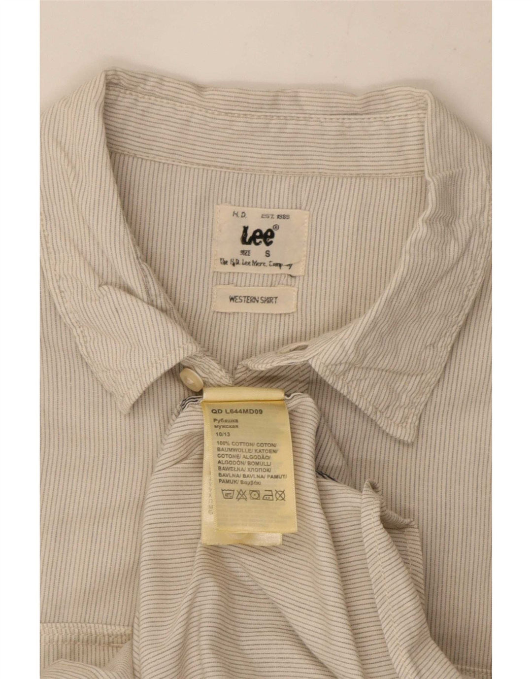 Camicia in flanella da uomo Lee piccola in cotone gessato beige