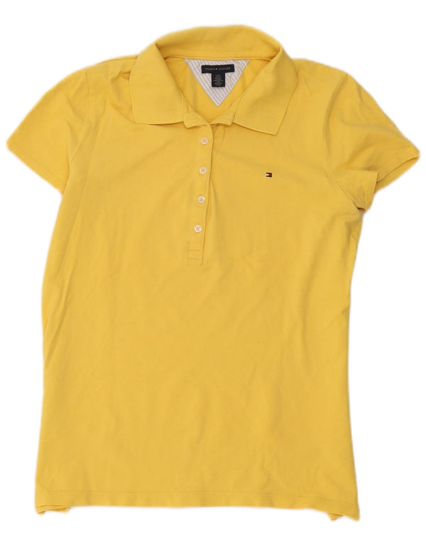 Polo da donna Tommy Hilfiger UK 14 grande cotone giallo