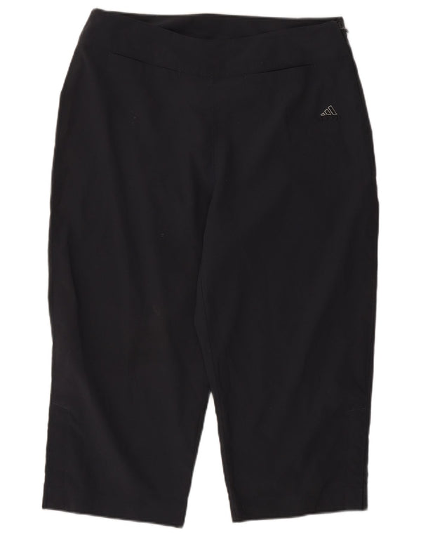 Pantaloni capri dritti a vita alta da donna ADIDAS UK 16 Large W30 L19 Grigio