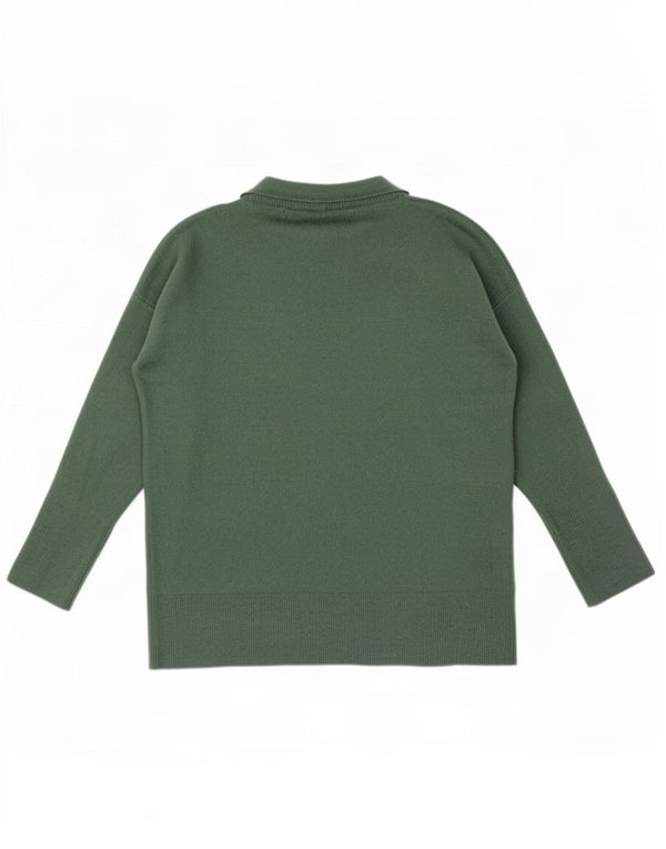 Benetton Maglione a collo alto da donna UK 14 Lana verde medio