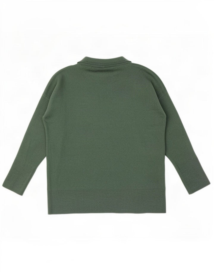 Benetton Maglione a collo alto da donna UK 14 Lana verde medio
