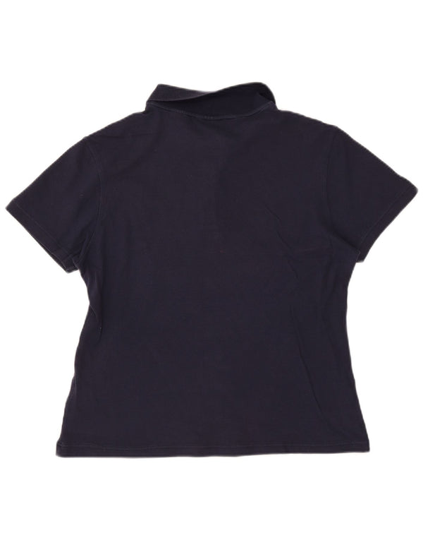 Polo da donna Fila UK 16 Large in cotone blu navy
