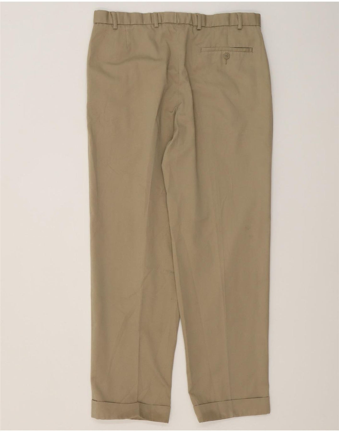 MARKS & SPENCER Pantaloni da abito con pegging da uomo W36 L31 Cotone beige