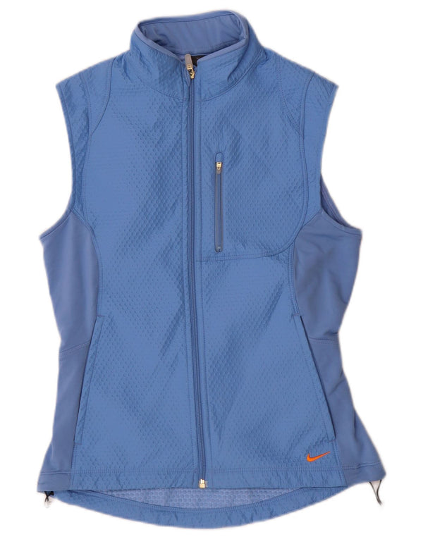Giacca da ginnastica senza maniche da donna Nike US 4/6 piccola blu poliestere