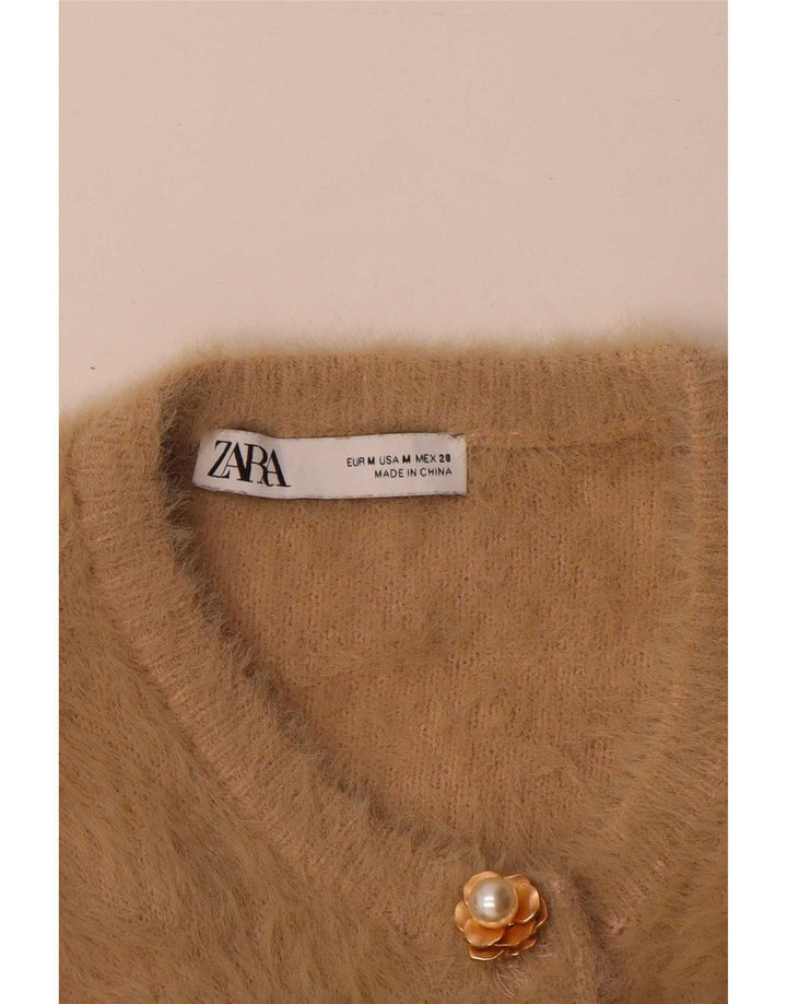 Maglione cardigan con maniche a 3/4 da donna Zara UK 14 Beige medio