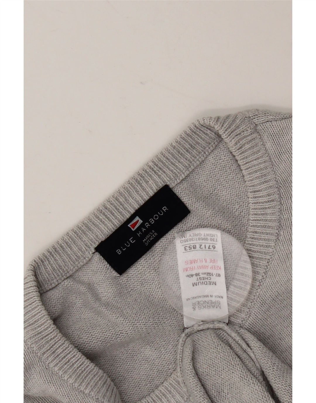 Maglione maglione girocollo da uomo Marks & Spencer UK 38/40 Grigio medio