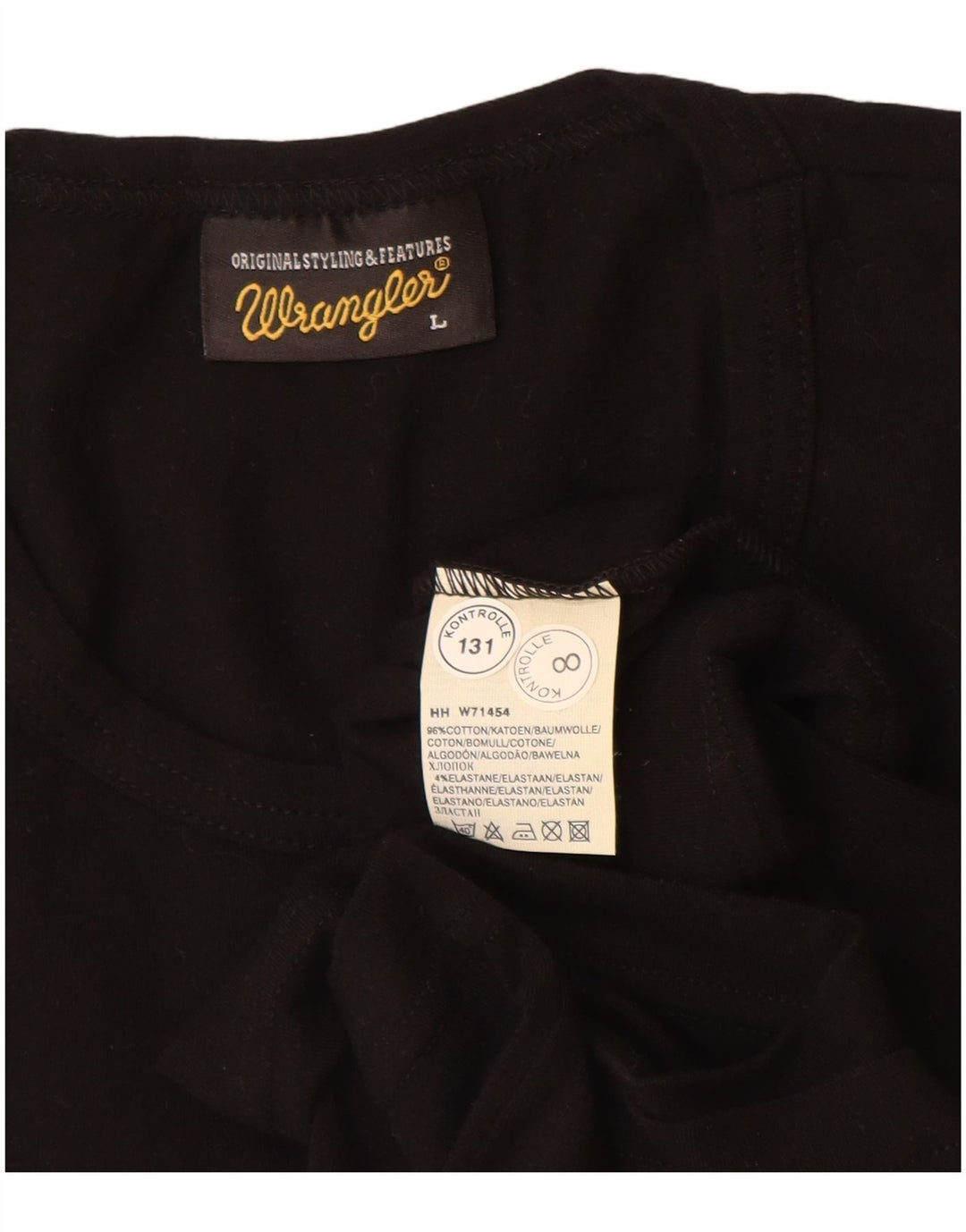 T-shirt grafica da uomo Wrangler Top grande in cotone nero
