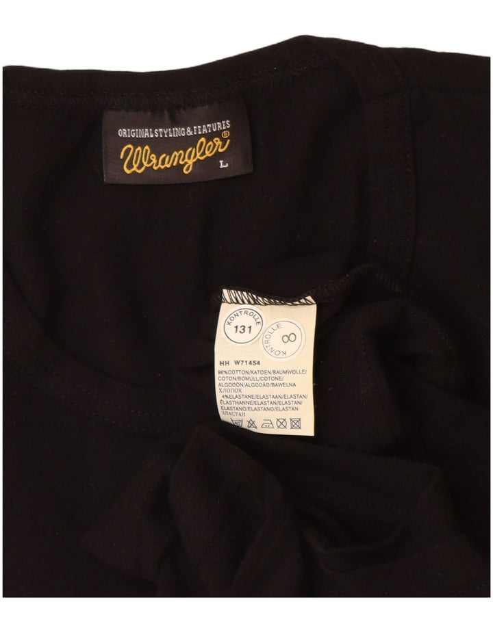 T-shirt grafica da uomo Wrangler Top grande in cotone nero