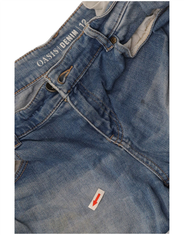 Pantaloncini di jeans da donna OASIS UK 12 medi W32 cotone blu