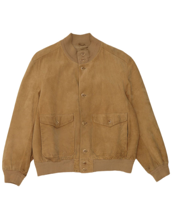 Bomber Uomo In Pelle Scamosciata Conbipel IT 56 2XL Pelle Beige