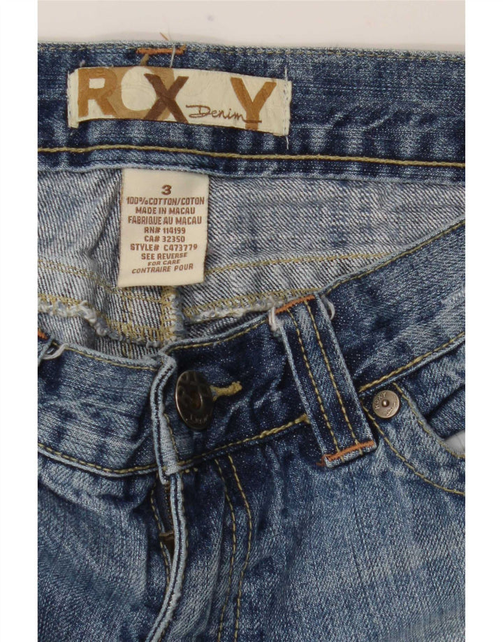 Jeans dritti effetto consumato a vita bassa da donna Roxy US 3 Small W29 L27 Blu
