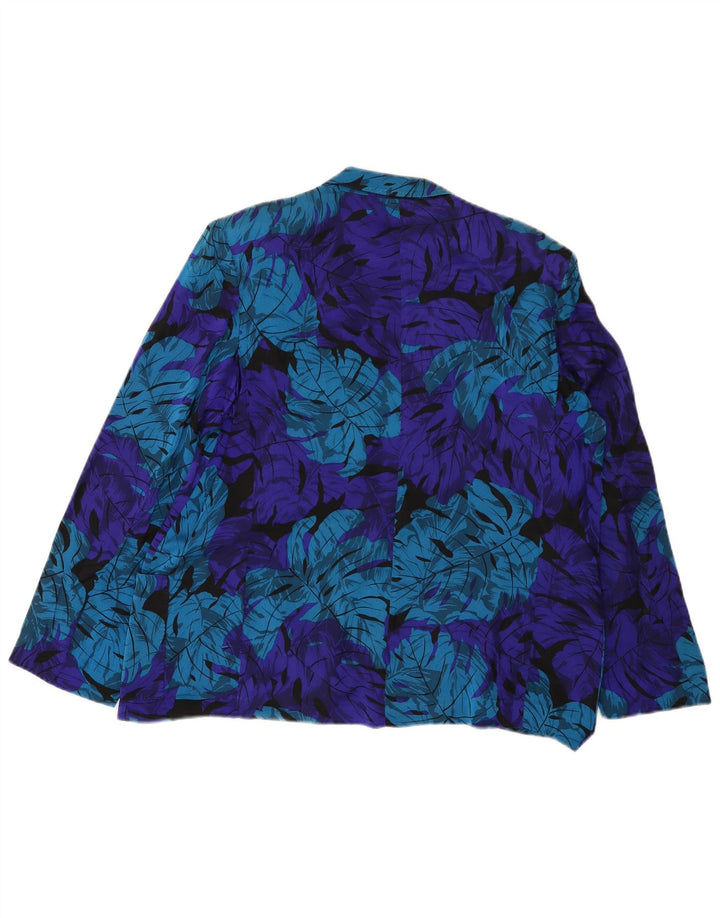 Giacca Blazer Aperta Donna Rosanna Manzoni IT 44 Blu Medio Floreale