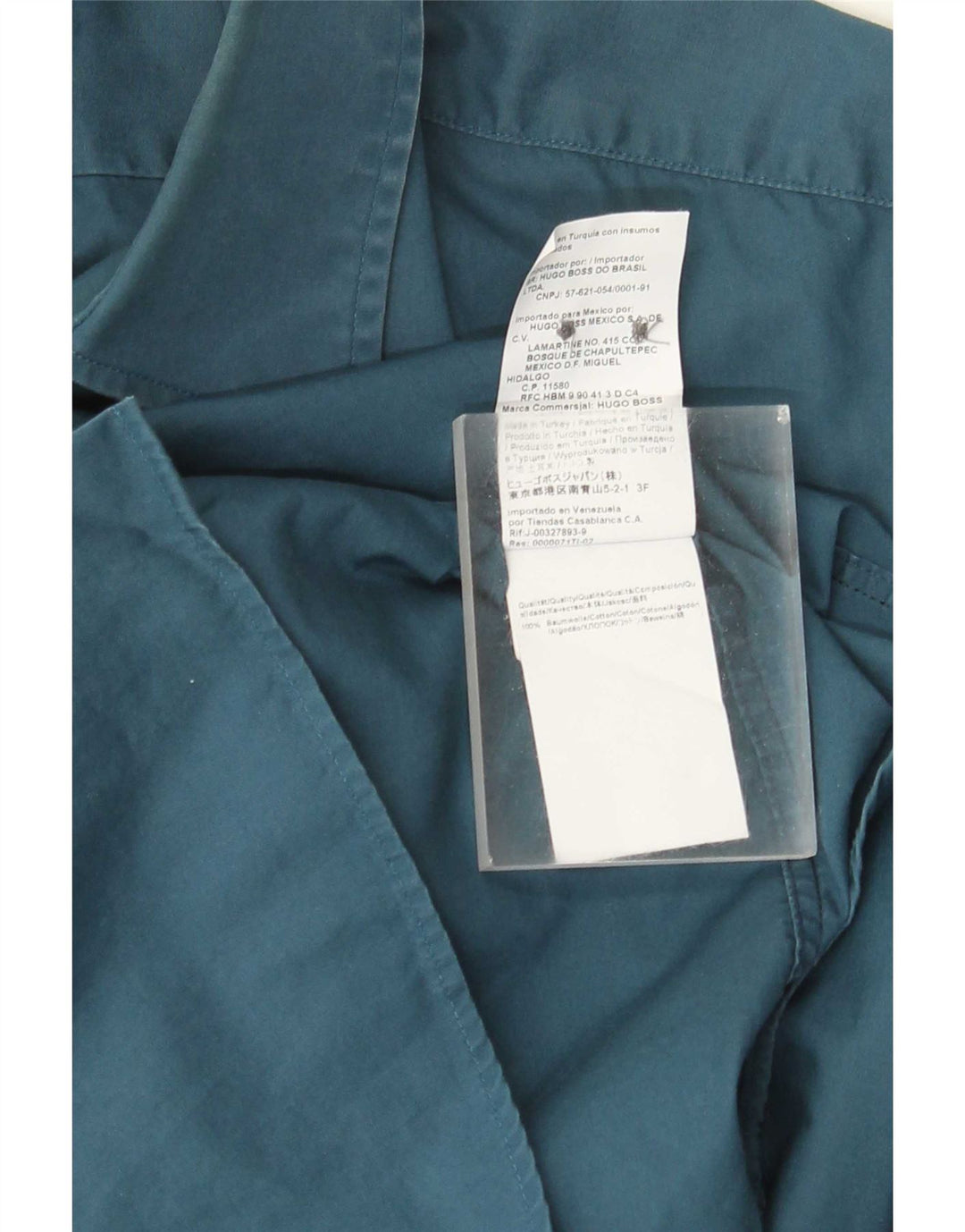 Camicia da uomo vestibilità regolare Hugo Boss taglia 39 cotone blu medio
